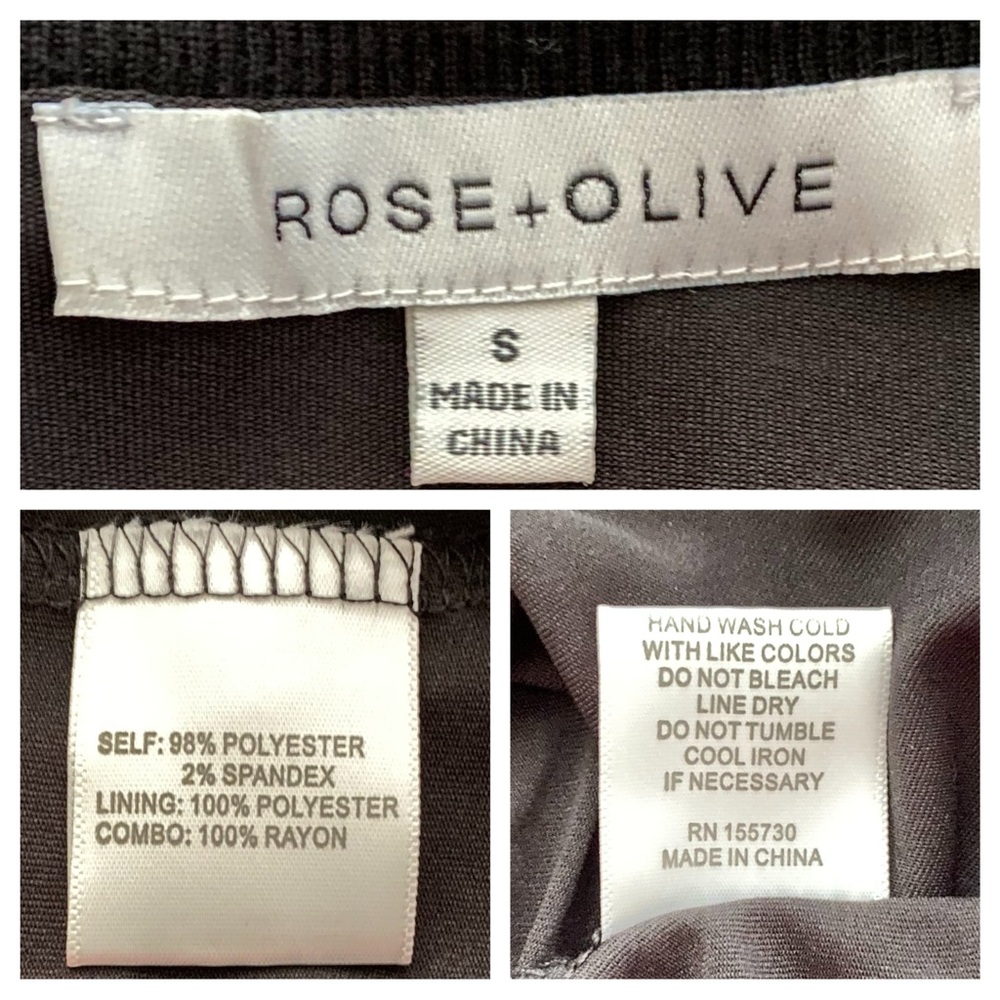 💲 Rose & Olive Black Top With Attached Tank SZ S - Picture 12 of 12